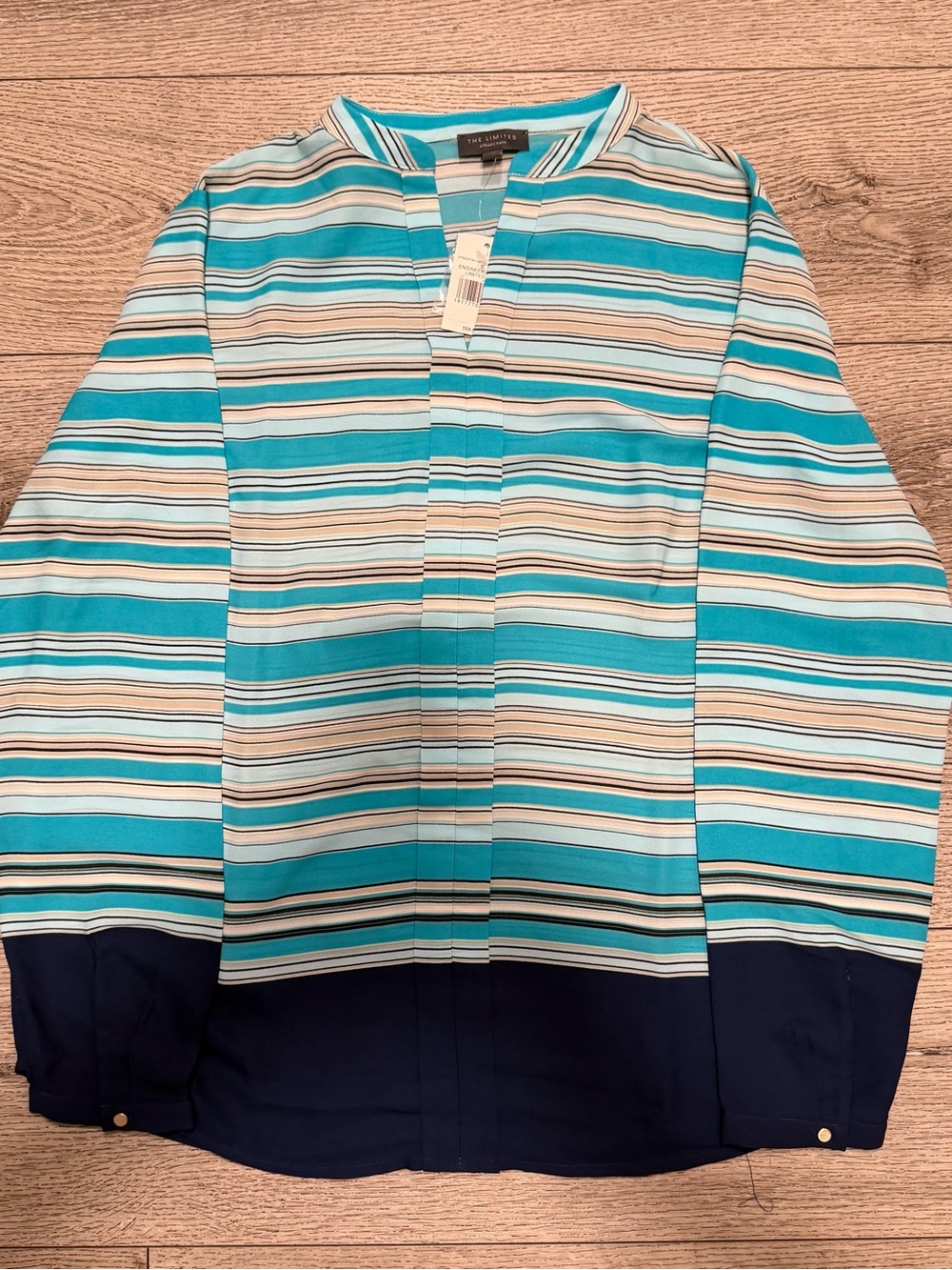 The Limited Striped Split-Neck Blouse